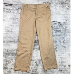 Lee Womens Khaki Chino Pants Straight Leg Tan Stretch Work Trousers Size 14 M
